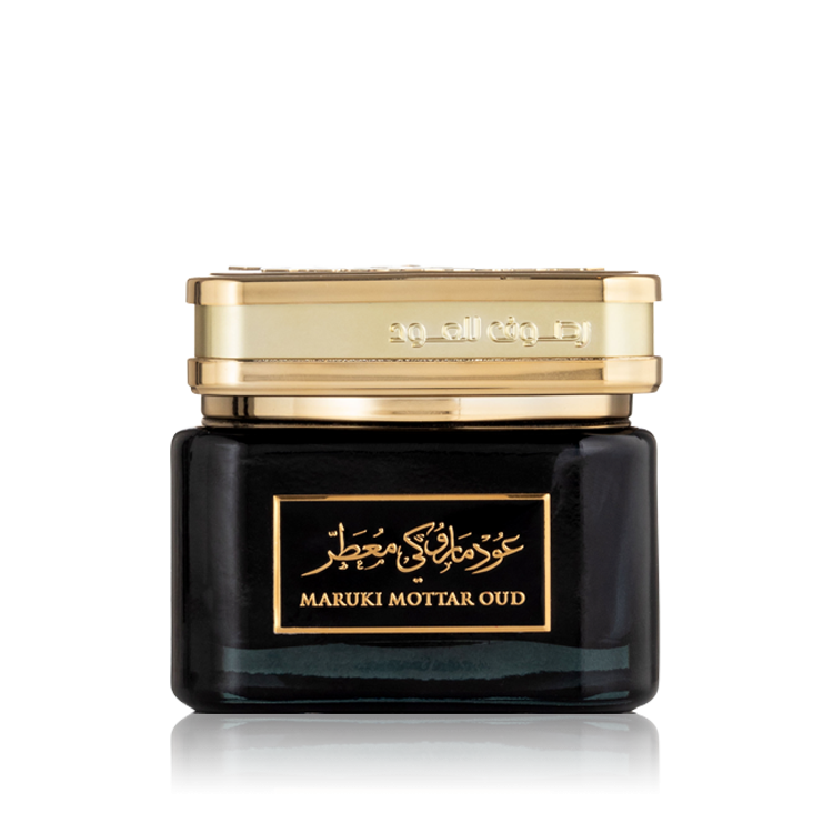 Rasouf Maruki Mottar Oud (50g) | Premium Arabic Bakhoor – Oud, Rose & Saffron Blend