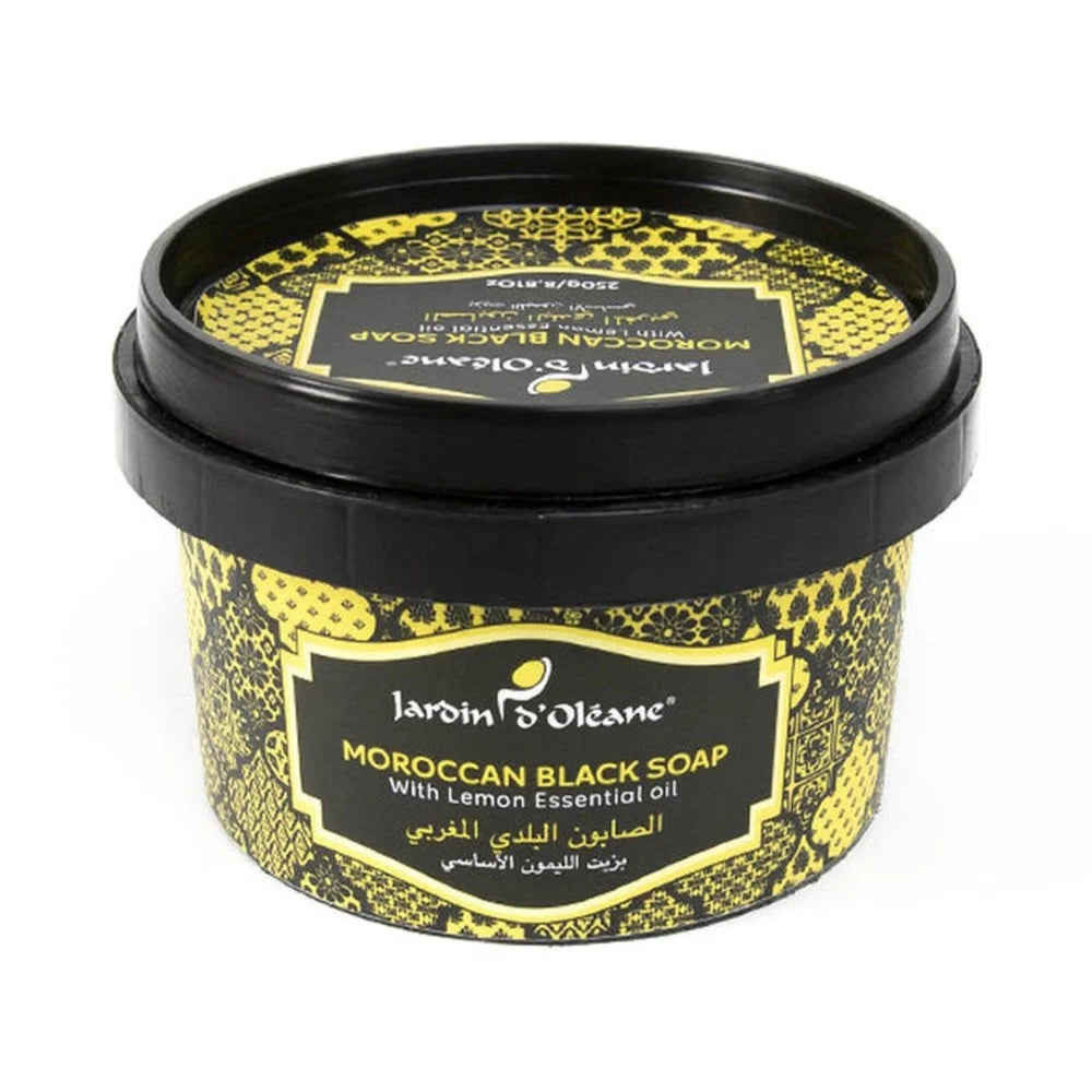 Moroccan Black Soap with Lemon Essential Oil – 250g