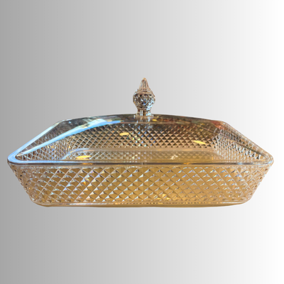 Arabic Style Rectangular Decorative Box – White Edge & Top Design
