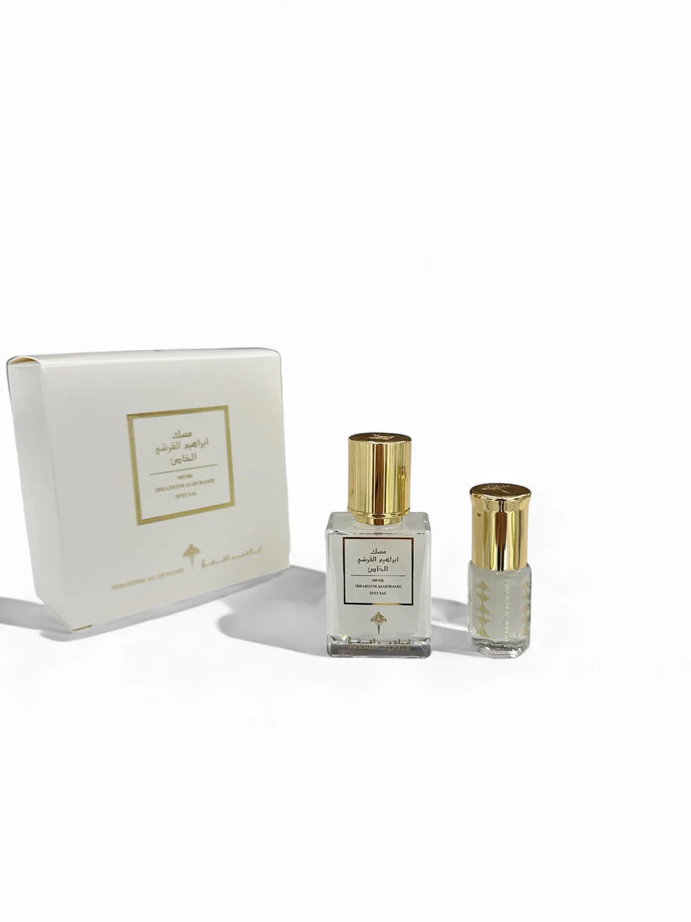 Gift Musk Al-Tahara Package by Ibrahim Al-Qurashi | Musk Oil Set 3ml & 10ml – Elegant Fragrance Duo