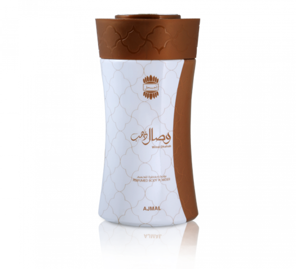 Ajmal Wisal Dhahab Perfumed Body Powder – 80g | Oriental Floral Scent for Women