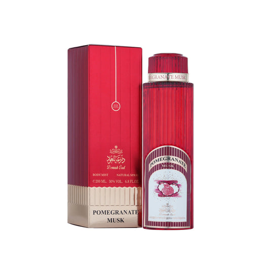 Musk Pomegranate Body Spray 200ml – Elegant Amber, Vanilla & Musk Blend | Deraah Oud