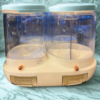 360° Rotating Food Grain Storage Container – 5-Grid Dry Food Dispenser