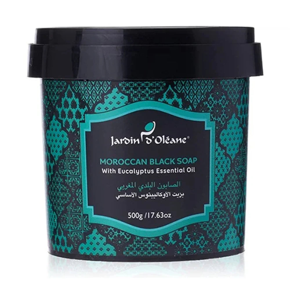 Gardenia Olian Moroccan Black Soap with Eucalyptus Essential Oil – 500g