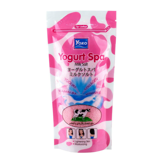 YOKO Yogurt Spa Milk Salt – 300g | Whitening & Exfoliating Body Scrub with Milk & Vitamin E