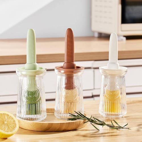 Haounlai Silicone Oil Brush with Glass Bottle – Heatproof Grill & Kitchen Tool