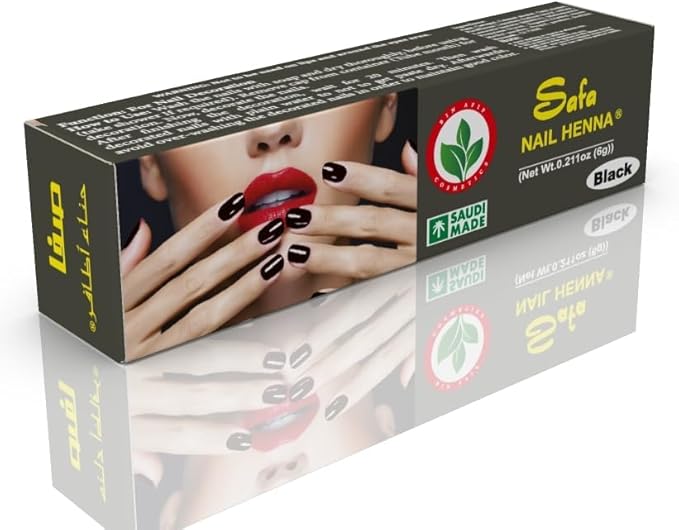 Safa Black Nail Polish Henna Cone – 6g, All Natural, Ready to Use