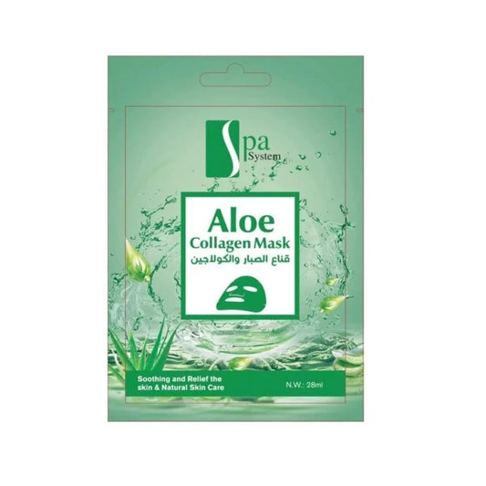 Spa System Aloe Vera & Collagen Facial Mask – 28ml | Soothing & Firming Sheet Mask