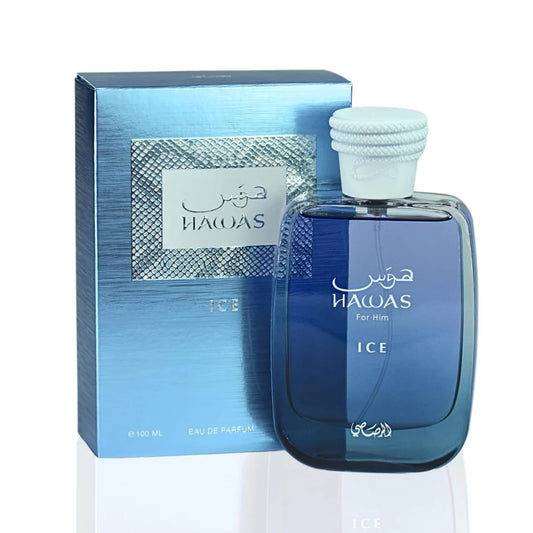 Rasasi Hawas Ice Eau de Parfum for Men – 100ml | Crisp Fresh Aquatic Scent with Musky Base