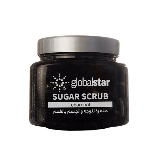 GLOBAL STAR Sugar Scrub with Charcoal Extract – 600g | Deep Cleansing & Detoxifying Body Scrub