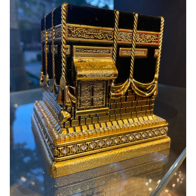 Small Kaaba Home Decor – Black & Gold Metal