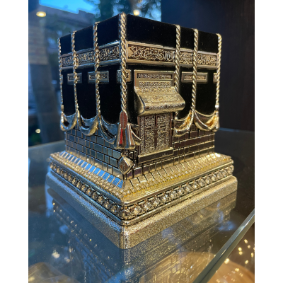 Small Kaaba Home Decor – Black & Gold Metal