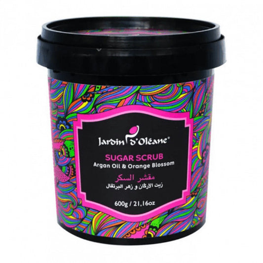 Jardin D Oleane Argan Oil & Orange Blossom Sugar Scrub – 600g | Nourishing Exfoliating Body Scrub