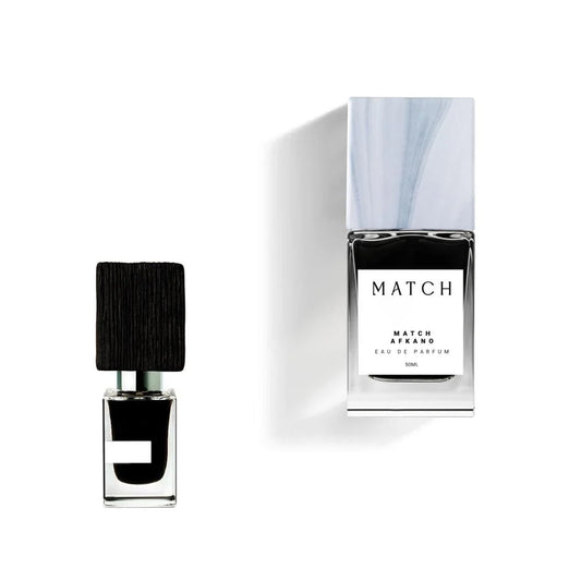 MATCH AFKANO - Unisex Woody Amber Perfume with Spicy & Raspberry Accents