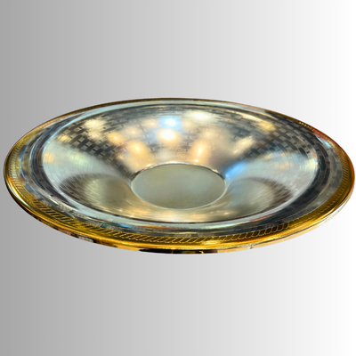 Luxury Arabic Silver Flat Bowl – Large Decorative Serving Dish