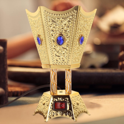 Vintage Arabic Electric Incense Burner - Adjustable Aroma Holder for Oud & Frankincense (US Plug)