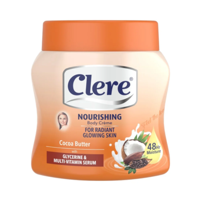 Clere Cocoa Butter Body Cream – 500ml | Intense Moisturizing & Skin Nourishment