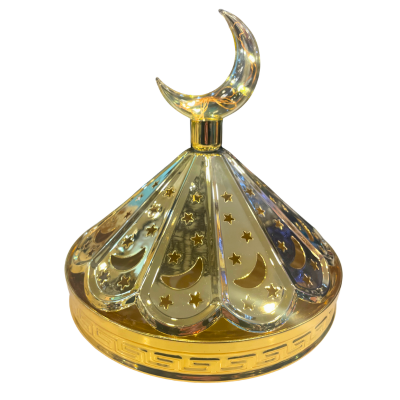 Arabic Crescent Date Holder with LED Light – Luxury Ramadan Serving Decor | حامل تمر عربي فاخر بتصميم الهلال مع إضاءة LED | Arabic Gift Center