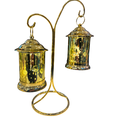 Luxury Double Hanging Ramadan Lantern Lamp Decor | فانوس رمضان فاخر مزدوج معلق بتصميم عربي تقليدي – ديكور رمضاني أنيق | Arabic Gift Center