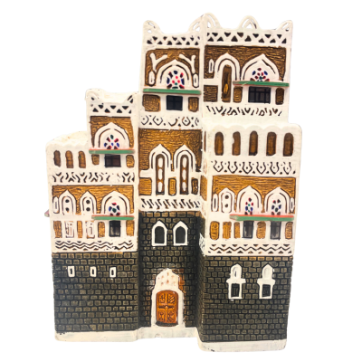 Authentic Mini Dar Al Hajar Small Replica – Handmade Yemeni Heritage Décor | مجسم دار الحجر أصلي صغير – تحفة تراثية يمنية يدوية | Arabic Gift Center