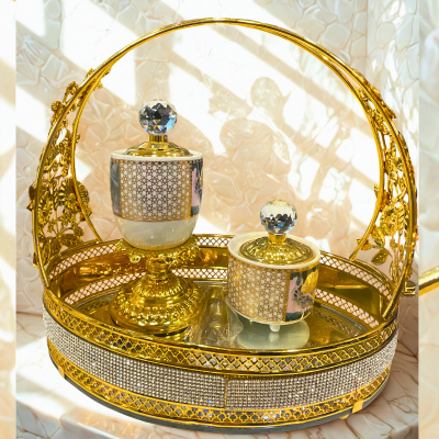 Premium Arabic Incense Burner Gift Set – Elegant Mabkhara Tray Set | طقم مبخرة عربي فاخر بتصميم أنيق | Arabic Gift Center