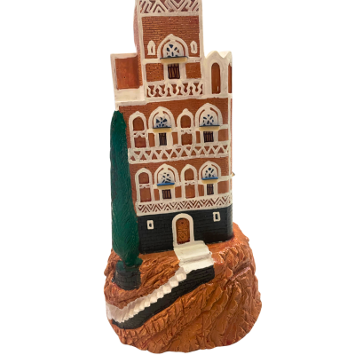 Medium Dar Al Hajar Replica with LED Light – Cable Powered Heritage Décor | مجسم دار الحجر متوسط الحجم بإضاءة LED – يعمل بالكابل | Arabic Gift Center