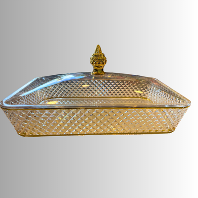 Arabic Style Rectangular Decorative Box – Golden Edge Design