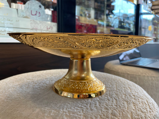 Luxury Arabic Golden Footed Dish – Elegant Home Décor & Serving Piece
