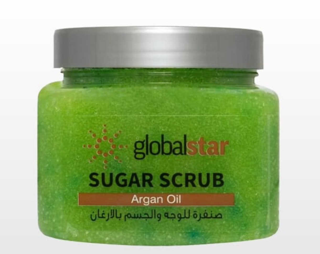 Global Star Sugar Scrub with Argan Oil – 600g | Face & Body Exfoliator (1 Piece)