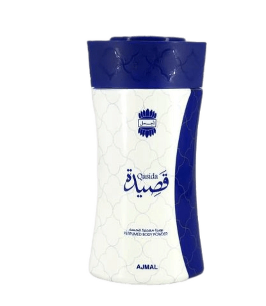 Ajmal Qasida Perfumed Body Powder – 80g | Unisex Oriental Musk & Amber Scent