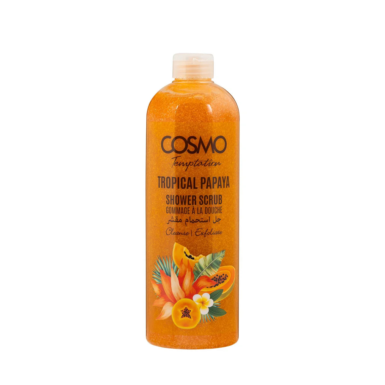 Cosmo Temptation Tropical Papaya Shower Scrub – 1000ml | Refreshing Exfoliating Body Wash