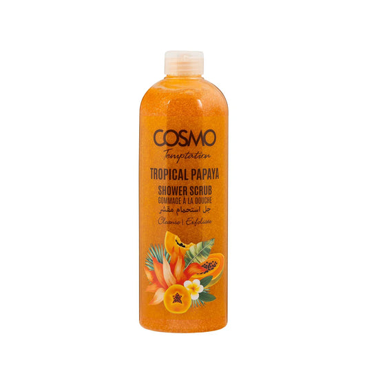 Cosmo Temptation Tropical Papaya Shower Scrub – 1000ml | Refreshing Exfoliating Body Wash