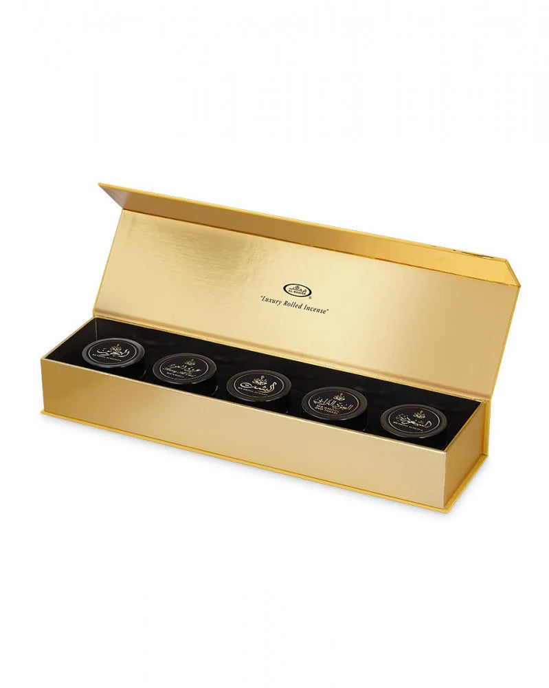 Maamoul Collection Alrehab (Golden Edition) – Luxury Incense Gift Set (5 x 10g)