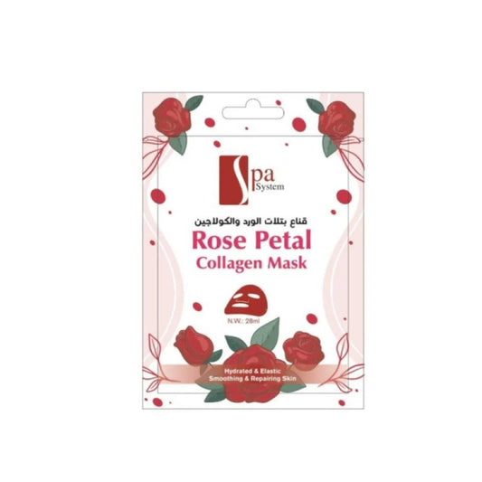 Spa System Rose Petal Collagen Facial Mask – 28ml | Hydrating & Brightening