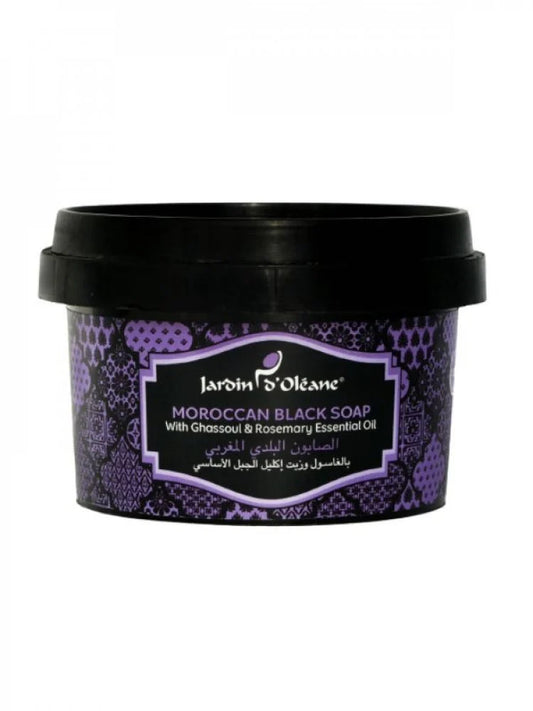 Jardin Oleane Moroccan Black Soap with Ghassoul & Rosemary – 250g