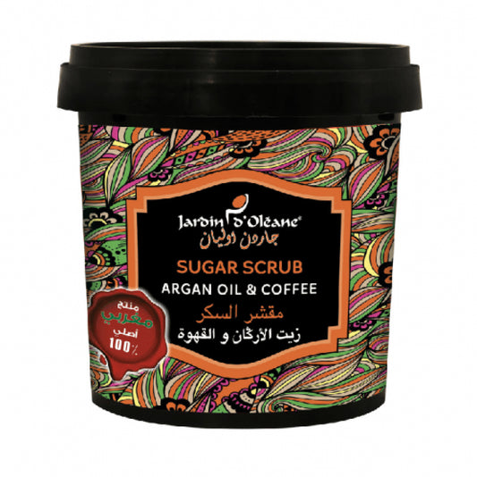 Jardin D Oleane Sugar Scrub with Argan Oil & Coffee – 600g | Deep Nourishing Exfoliator